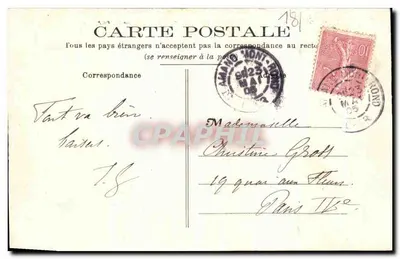 Châteauneuf-sur-Cher (Cher) — Eerstehof van het Kasteel — Coll. E. L. — Achterkant