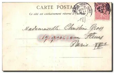 Châteauneuf-sur-Cher — Het Kasteel — Voorzijde van de Klok — Ph. Poubeau, uitgever — Achterkant