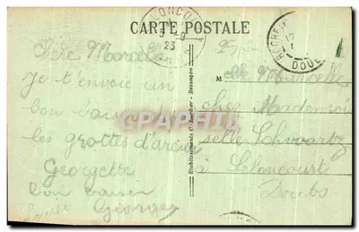 As Fontes de Arcier — Arredores de Besançon — C.L.B. n°307 — Verso