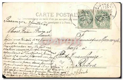 Besançon — Widok z wieży kościoła św. Jana — Dzielnica Kasernowa — Rewers