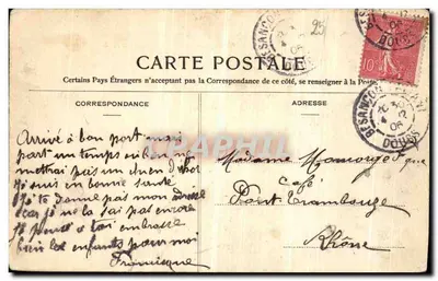 Kaplica, widziana z Drogi Beure — Wycieczka do Franche-Comté — Teulel, wyd. Besançon — Rewers