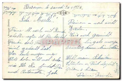 Besançon — Vista geral, tirada dos Glacis — Éd. L. Laktier, n°20 — Verso