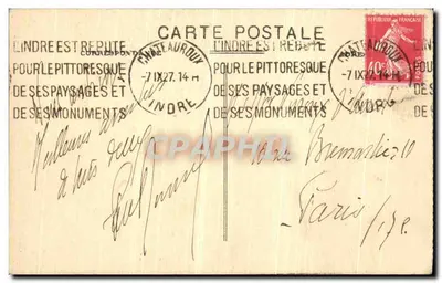 Crozant — No Conflito, a Grande Falésia — Coleção G. G. & Filhos - Châteauroux — Verso