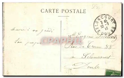 Baumes-les-Dames — Cachoeiras de Bléfond — Baumes-les-Dames — Tanques — Editor: Baillard-Prêtre, Besançon — N° 912 — Verso