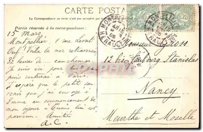 Montpellier — Facha da Catedral — Guende fot. Marselha, n° 390 — Verso