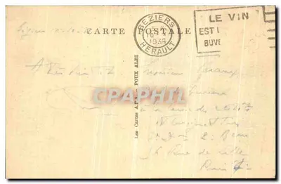 Béziers — Estátua de Paul Riquet e as Avenues — Verso