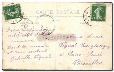 Bilhete postal antigo O Ponte de Gignac em Amont — Verso