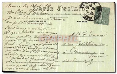 Rennes - Nowy Ogród Botaniczny - Fontanna i Wodospad — E. Mary Roussellière wyd. Rennes — Rewers