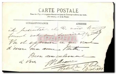 Vintage Postcard Paris L Hotel des Invalides La Cour D Honneur — Back