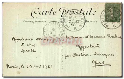 Paryż — Gare du Nord i Boulevar Denain — A.P. 202 — Rewers