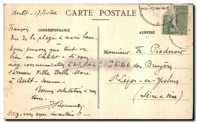 AULT - Sieć rybacka — Maurice Laveque, fot. wyd., 26, Grande-Rue, Ault — Plakietki Gaillemot — Rewers