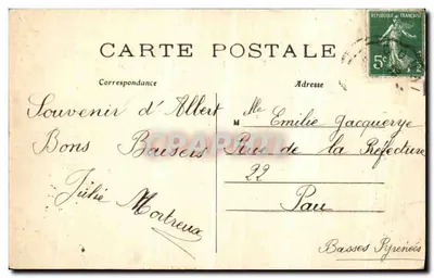 Tarjeta postal antigua Basílica de Nuestra Señora de Brebieres Vista General externa de la Basílica — Reverso