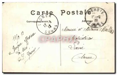 Bilhete postal antigo Albert Basílica de Nossa Senhora de Brebieres A divina pastora por Delaplanche — Verso