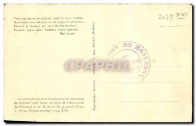 N.D. de Lorette — Vista panoramica del cimitero e della torre — Verso