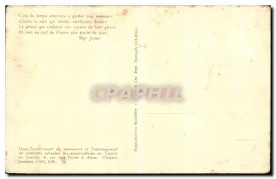 Bilhete postal antigo N D de Lorette Vista da Torre — Verso