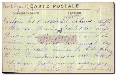 Compiègne — Bombardowanie 1918 — Rue Jeanne d'Arc — Rewers
