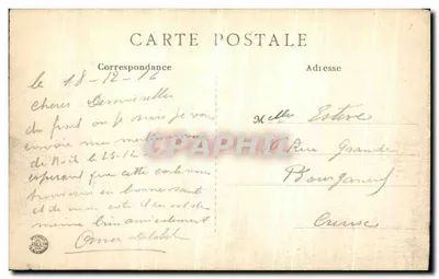 Bilhete postal antigo Fontaine Le Cappy Le Chateau apres le Bombardement Militaria — Verso