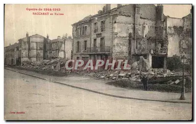 Baccarat em Ruínas — Guerra de 1914-1915 — Cliché Autolins