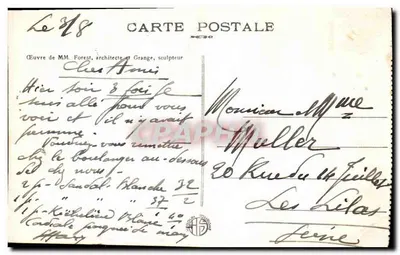 Monument aos Crianças de Verdun mortas pela França — Inaugurado em 1º de Novembro de 1928 — Editor não visível — Verso