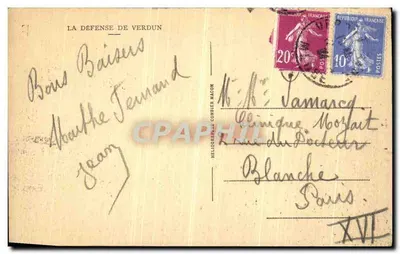 Fort de Vaux — Capturado pelos Alemães na noite de 8 para 9 de Junho de 1916, apesar da heroica resistência do Comandante Raynal; retomado por nós em 2 de Novembro. — Verso