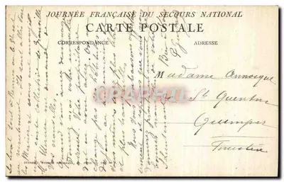 Cena de multidão — Dia Francês do Socorro Nacional — Devambez, Paris — Verso