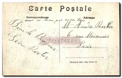 Noire-Dame de Lorelle — ruínas após a Grande Guerra 1914-15 — Richard, édit. visa Paris 78 — Verso