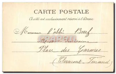 Caserne da Cité. Place do Parvis-Notre-Dame — Paris — L. J. & Cie edit., Augouline-Paris — Verso