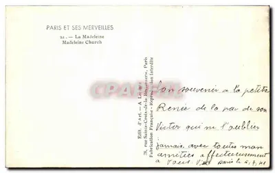La Madeleine — Paris — Editor Guy — Verso