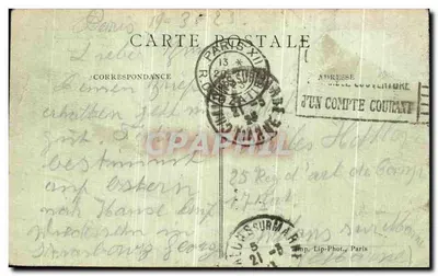 Cartolina d'epoca Parigi Il Boulevard e La Porta Saint Denis — Verso