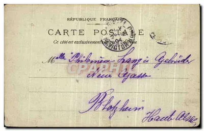 Antika kartpostal Paris Cie Coloniale Chocolat Cluny Müzesi — Arka yüz