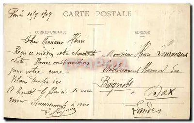 Paris — Ansicht des Luxembourg-Gartens — J.H. n°704 — Rückseite