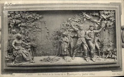 Paris — Bas-relief da Estátua da República (14 Julho 1880) — ND Fot.