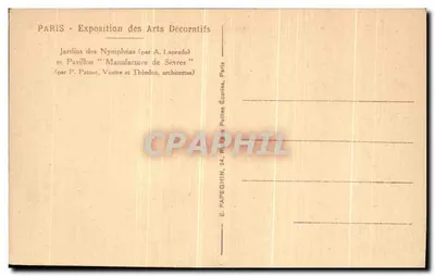 Jardins des Nymphéas — Exposition des Arts Décoratifs — Éditeur E. Papeghin, Paris — Verso