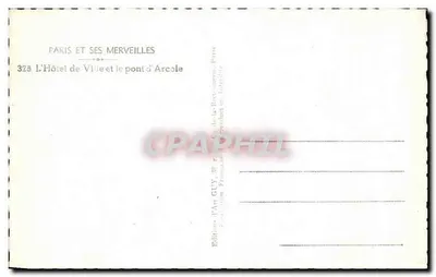 Hôtel de Ville i most Arcole — Paryż — Wydawnictwo GUY — Rewers
