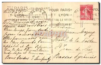 Jardin du Musée de Cluny — scène de jardin avec statues et lierre — Édition d'Art YVON — Back
