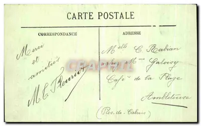 Stara pocztówka Paryż Statua Republiki — Rewers