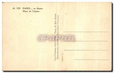 Place de l'Opéra — Paryż — Wydawca: Les Éditions d'Art Martel — Rewers
