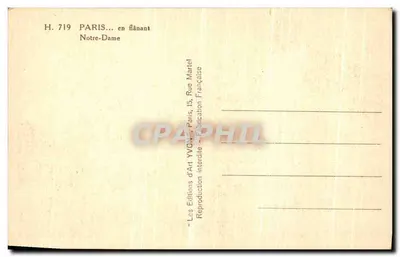 Notre-Dame de París — vista panorámica — Yvon, n° H.719 — Reverso