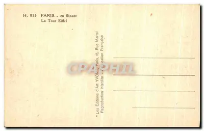 Paryż — Wieża Eiffla — Les Éditions d'Art YVON, Paryż — Rewers