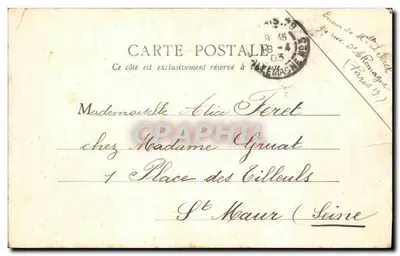 París — Iglesia de San Lorenzo — B. F., París 73 — Reverso