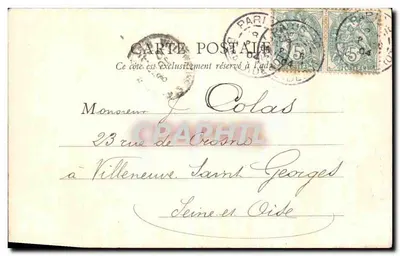 PARIS — Louvre (widok z Pałacu Sully) — B. F., Paryż, nr 105 — Rewers