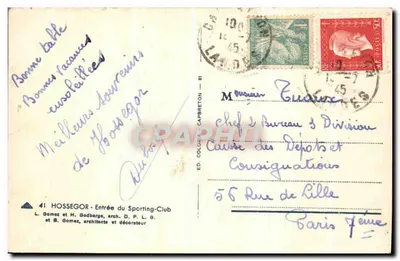 Hossegor - Entrada do Clube Sporting — editor ED. COLORIA, n° 41 — Verso
