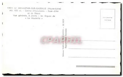 Monastier-sur-Gazeille — Vista geral e Órgãos de La Moutette — Edição Le Puy — Verso