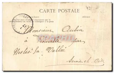 Bilhete postal antigo Yssingeaux Estrada de Tence Vale da Siaulme Carreiras das curtumes Sc d Eyme — Verso