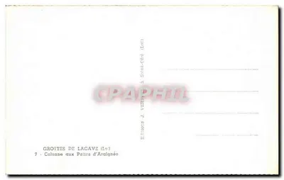 Grottes de Lacave — Colonne aux Palles d'Araignée — Éditions J. Verrière à Saint-Céré (Lot) — Verso