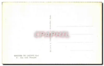 Grottes de Lacave (Lot) — As Três Parcas — Edição J. Verpail, em Saint-Céré — Verso