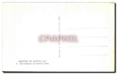 Jaskinie Lacave (Lot) — Ekscentryki w świetle ciemnym — Wydawnictwo J. Vertillet, Saint-Céré (Lot) — Rewers