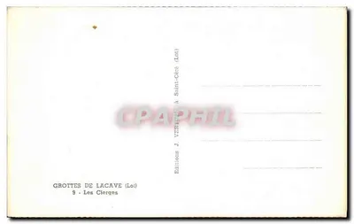 Jaskinie Lacave — Les Clerges — Wydawnictwo J. VERPÉLÉ (Lot) — Rewers