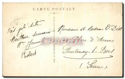 Bilhete postal antigo O Lot Ilustrado Autoire Pres St Cere O Cume da Cote e A Cascata — Verso