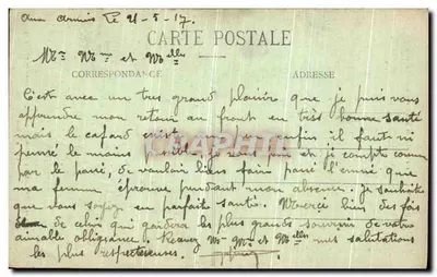 Reims — Katedra po pożarze, widok z ulicy Libergier — Reprodukcja G. Dubois, Reims — Rewers
